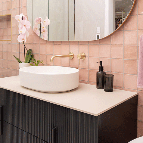 A Dreamy Transformation with Jules and Cam: Feminine Chic Bathroom