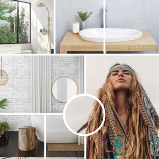 Boho bathroom packages online at The Blue Space