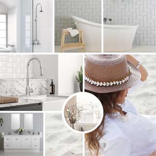 Hamptons bathroom and kitchen packages online at The Blue Space