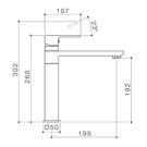 Technical Drawing Caroma Luna Sink Mixer Black 68188BL4AF - The Blue Space