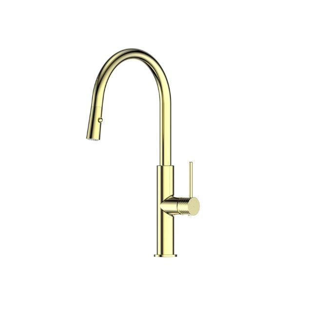 Greens Mika Pull Down Sink Mixer Brushed Brass LF21212542BB - The Blue Space