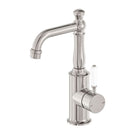 Nero York Basin Mixer With White Porcelain Lever Brushed Nickel NR69210101BN - The Blue Space