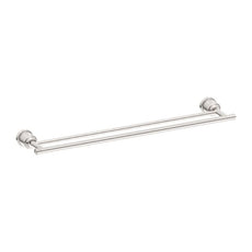 Nero York Double Towel Rail 600mm Brushed Nickel NR6924DBN - The Blue Space