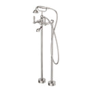 Nero York Freestanding Bath Set With Metal Hand Shower Brushed Nickel NR692103A02BN - The Blue Space