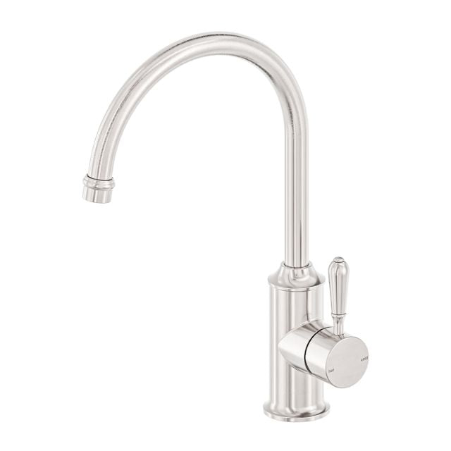 Nero York Kitchen Mixer Gooseneck Spout With Metal Lever Brushed Nickel NR69210602BN - The Blue Space