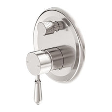 Nero York Shower Mixer With Divertor With Metal Lever Brushed Nickel