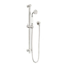 Nero York Shower Rail With White Porcelain Hand Shower Brushed Nickel NR692105A01BN - The Blue Space