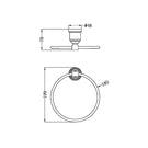 Technical Drawing Nero York Towel Ring Brushed Nickel NR6980BN - The Blue Space