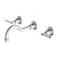 Nero York Wall Basin Set With Metal Lever Brushed Nickel NR692107A02BN - The Blue Space