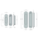 Line Drawing Nidus Mardeco radius flush pull set incl end pull Brushed Sat Chr BSC9008/Set - The Blue Space