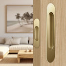 Lifestyle Nidus Mardeco radius flush pull set incl end pull Satin Brass BRS9008/Set - The Blue Space