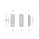 Line Drawing Nidus Mardeco rectangular end pull each Brushed Satin Chrome BSC8001/92 - The Blue Space