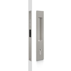 Nidus Mardeco rectangular flush pull Euro Lock set Brushed Nickel (cylinder sold separately) BN8104/SET - The Blue Space