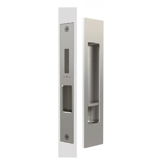 Nidus Mardeco rectangular flush pull privacy set Brushed Nickel BN8004/Set - The Blue Space