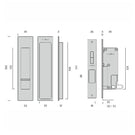 Line Drawing Nidus Mardeco rectangular flush pull privacy set Brushed Satin Chrome BSC8004/Set - The Blue Space