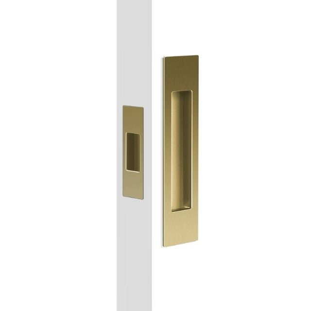 Nidus Mardeco rectangular flush pull set incl end pull Satin Brass BRS8008/Set - The Blue Space