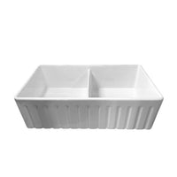 Back Turner Hastings Novi 84 x 46 Fine Fireclay Gloss White Farmhouse Butler Sink NO84FS - The Blue Space